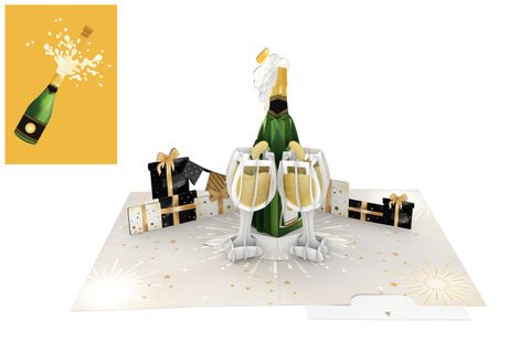 Origamo - Pop Up Greeting Card - Kirigami Collection - Prosecco