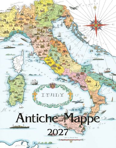 Istituto Fotocromo Italiano - 2027 Easel/Desk Calendar - Size 13.5 x 17 cm - Antiche Mappe