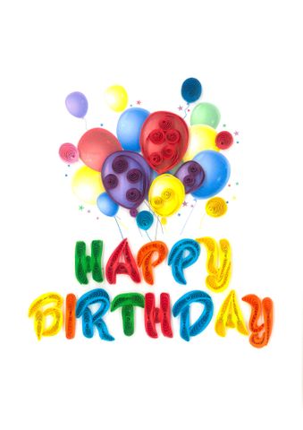 Origamo - Quilling Greeting Card - Filigrana Collection - Happy Birthday Balloons