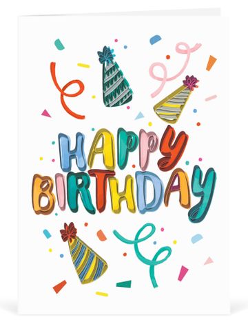 Origamo - Quilling Greeting Card - Filigrana Collection - Happy Birthday Party Time