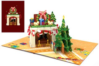 Origamo - Pop Up Christmas Card - Kirigami Collection - Santa in the Chimney