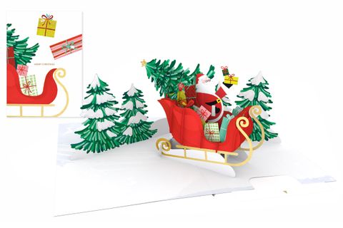 Origamo - Pop Up Christmas Card - Kirigami Collection - Santa in the Snow