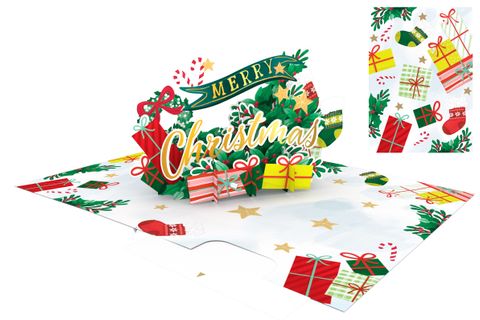 Origamo - Pop Up Christmas Card - Kirigami Collection - Merry Christmas (Gifts)