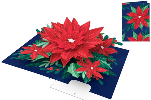 Origamo - Pop Up Christmas Card - Kirigami Collection - Poinsettias