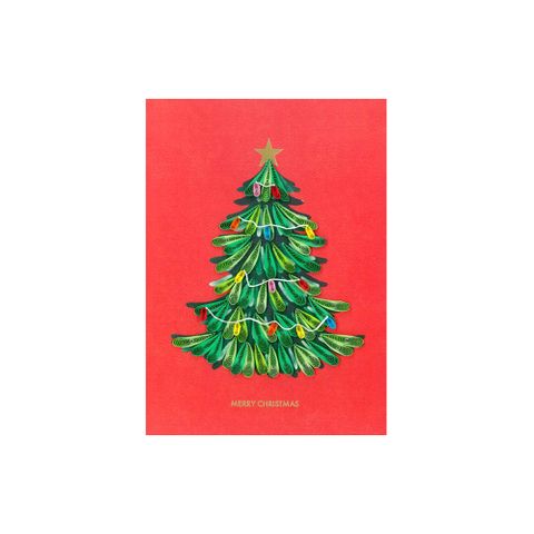 Origamo - Quilling Christmas Card - Filigrana Collection - Christmas Tree Red