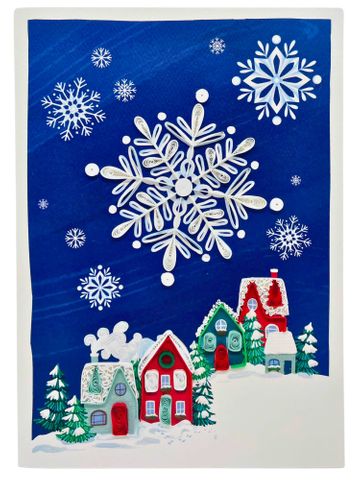 Origamo - Quilling Christmas Card - Filigrana Collection - Snowy Village
