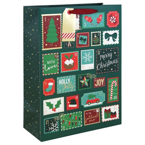 Eurowrap - Advent Stamps - Extra Large Gift Bag