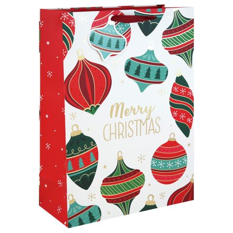 Eurowrap - Christmas Baubles - Extra Large Gift Bag