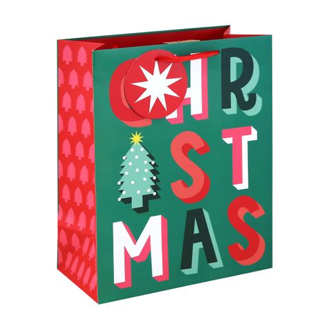 Eurowrap - Merry Christmas Bright - Large Gift Bag