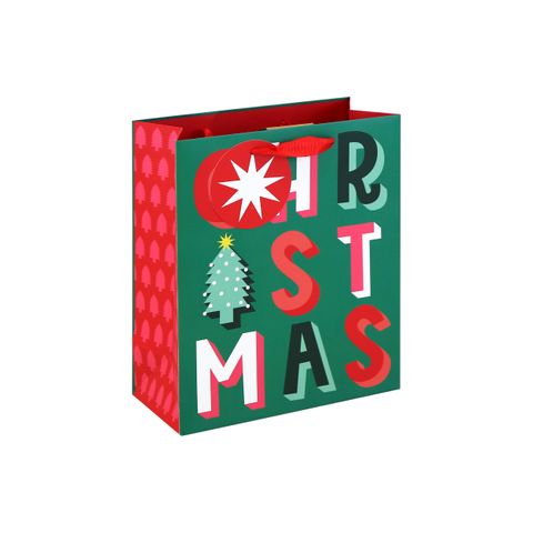Eurowrap - Merry Christmas Bright - Medium Gift Bag