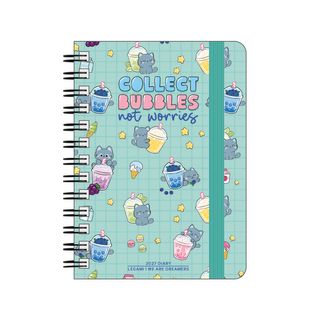 Legami - 2027 Weekly Spiral Bound Diary - Small - Kitty Bubble Tea