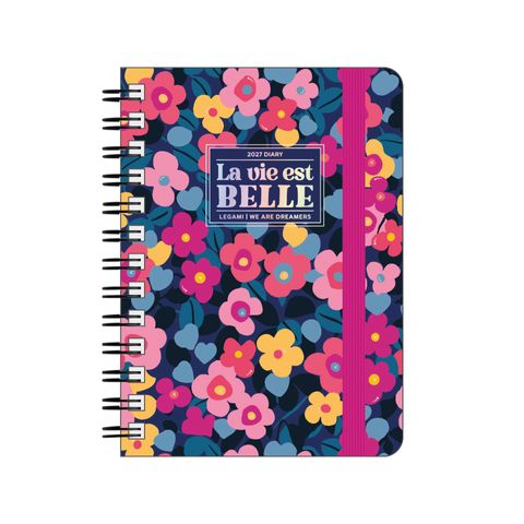 Legami - 2027 Weekly Spiral Bound Diary - Small - Flowers