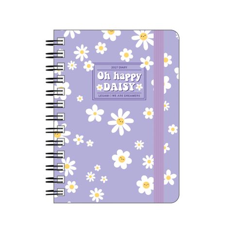 Legami - 2027 Weekly Spiral Bound Diary - Small - Daisy Lilac