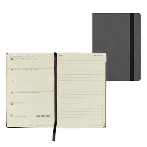 Legami - 2027 Weekly Diary with Notebook - Medium - Black Suit