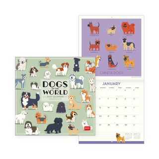 Legami - 2027 Wall Calendar - Uncoated - 30 x 29 cm - Dogs of the World