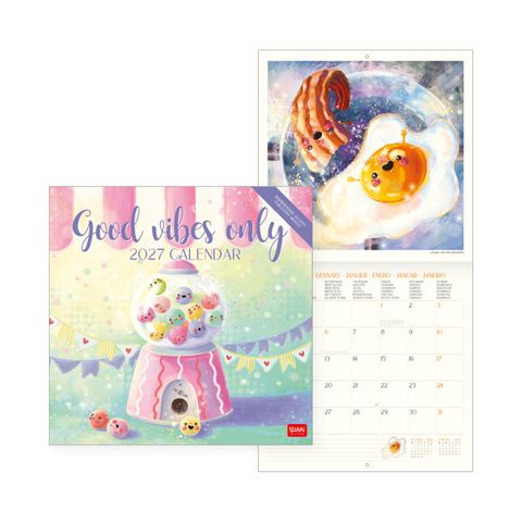 Legami - 2027 Wall Calendar - Uncoated - 30 x 29 cm - Good Vibes Only