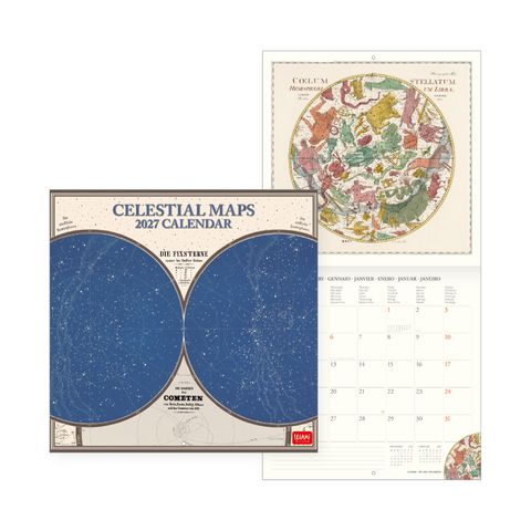 Legami - 2027 Wall Calendar - Uncoated - 30 x 29 cm - Celestial Maps