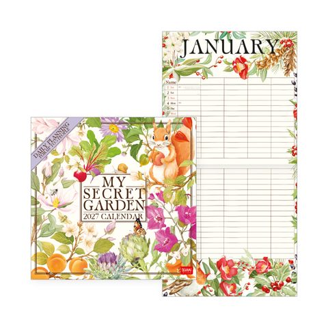 Legami - 2027 Wall Calendar - Uncoated - 30 x 29 cm - My Secret Garden