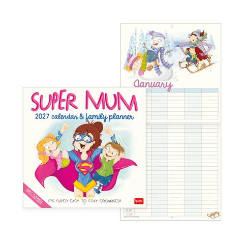 Legami - 2027 Wall Calendar - Uncoated - 30 x 29 cm - Super Mum