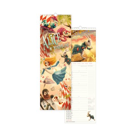 Legami - 2027 Wall Calendar - Uncoated - 18 x 49 cm - Alice In Wonderland
