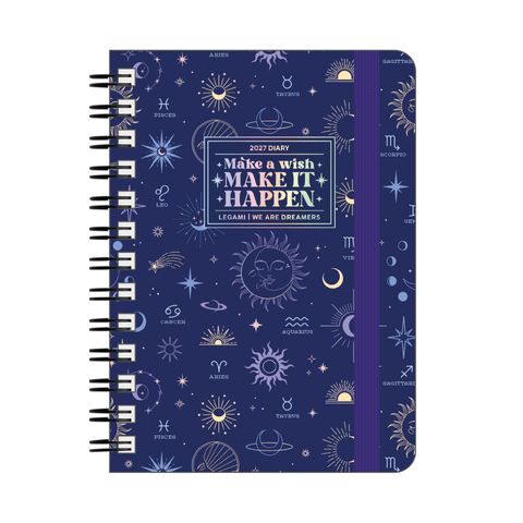 Legami - 2027 Daily Spiral Bound Diary - Small - Celestial