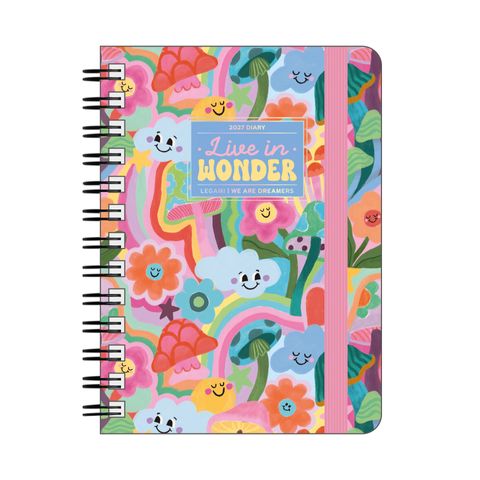 Legami - 2027 Daily Spiral Bound Diary - Small - Mushrooms