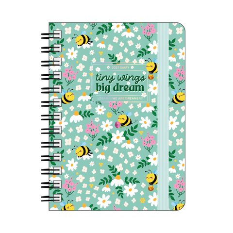 Legami - 2027 Daily Spiral Bound Diary - Small - Bee