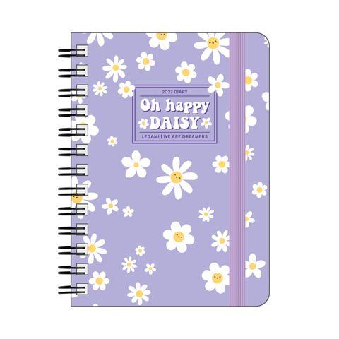 Legami - 2027 Daily Spiral Bound Diary - Small - Daisy Lilac