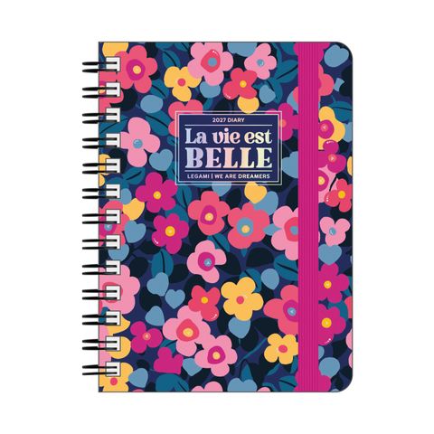 Legami - 2027 Weekly Spiral Bound Diary - Large - Flowers