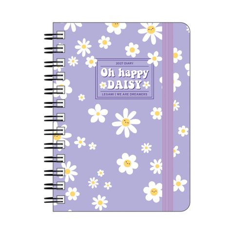 Legami - 2027 Weekly Spiral Bound Diary - Large - Daisy Lilac
