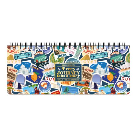 Legami - 2027 Weekly Desk Planner - Travel Stickers