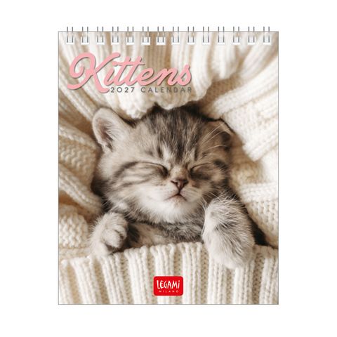Legami - 2027 Desk Calendar 12 x 14.5 cm - Kittens