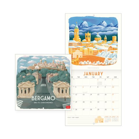 Legami - 2027 Wall Calendar - Uncoated - 18 x 18 cm - Bergamo and its Surroundings
