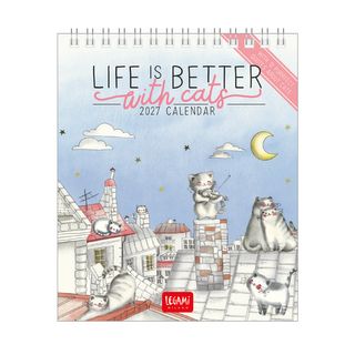 Legami - 2027 Desk Calendar 12 x 14.5 cm - Sketchy Cats