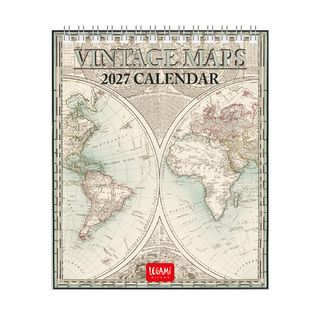 Legami - 2027 Desk Calendar 12 x 14.5 cm - Vintage Maps