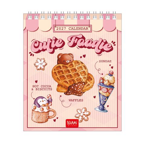 Legami - 2027 Desk Calendar 12 x 14.5 cm - Cutie Foodie