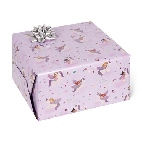Legami - Wrapping Paper - 2 Metre Roll - Unicorn - Lilac