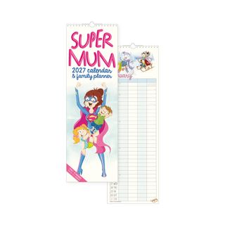 Legami - 2027 Wall Calendar - Uncoated - 18 x 49 cm - Super Mum