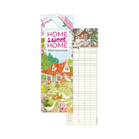 Legami - 2027 Wall Calendar - Uncoated - 18 x 49 cm - Home Sweet Home