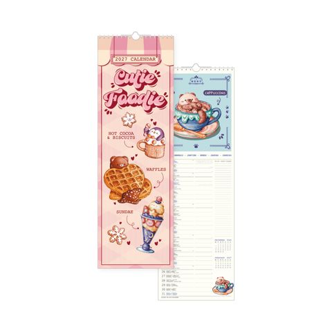 Legami - 2027 Wall Calendar - Uncoated - 18 x 49 cm - Cutie Foodie