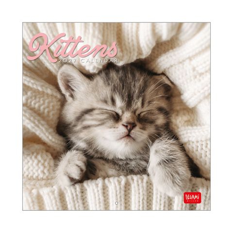 Legami - 2027 Wall Calendar 18 x 18 cm - Kittens