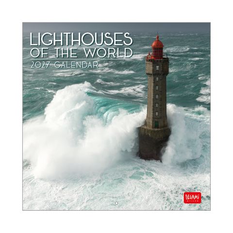 Legami - 2027 Wall Calendar 18 x 18 cm - Lighthouses of the World