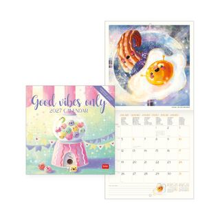 Legami - 2027 Wall Calendar - Uncoated - 18 x 18 cm - Good Vibes Only