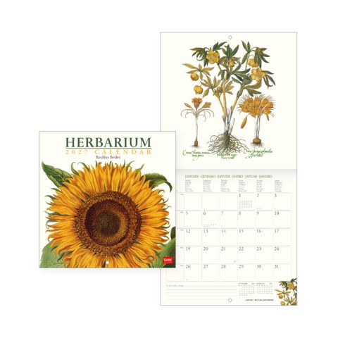 Legami - 2027 Wall Calendar - Uncoated - 18 x 18 cm - Herbarium
