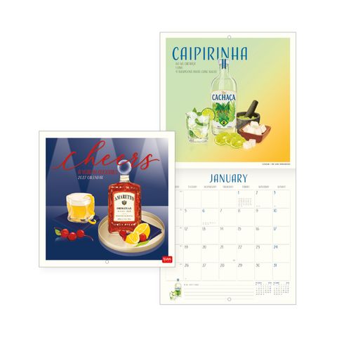 Legami - 2027 Wall Calendar - Uncoated - 18 x 18 cm - Cheers