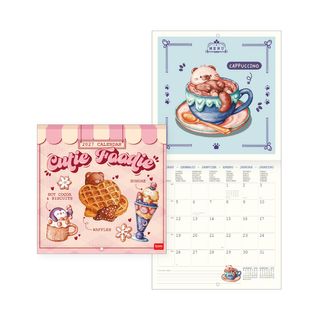 Legami - 2027 Wall Calendar - Uncoated - 18 x 18 cm - Cutie Foodie