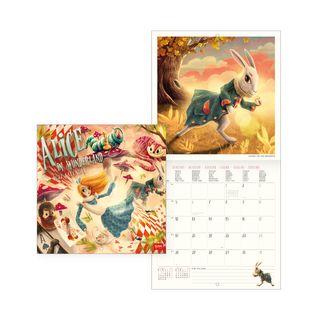 Legami - 2027 Wall Calendar - Uncoated - 18 x 18 cm - Alice In Wonderland