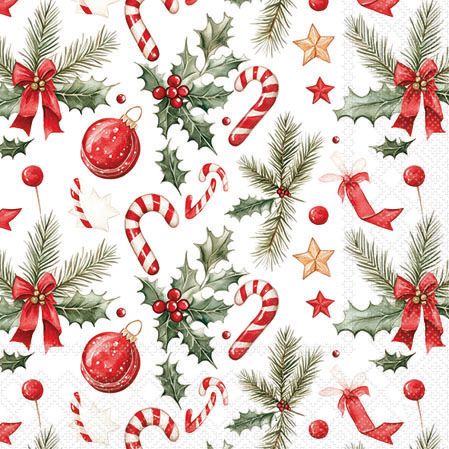 Ambiente - Paper Napkins Christmas - Pack of 20 - Cocktail Size - Christmas Elements