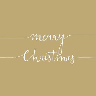 Ambiente - Paper Napkins Christmas - Pack of 20 - Luncheon Size - Christmas Note Gold/White
