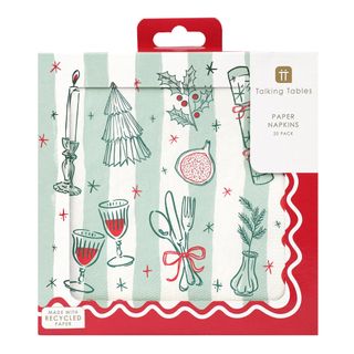 Talking Tables - Paper Napkins - 33cm - Pack of 21 - Bon Noel